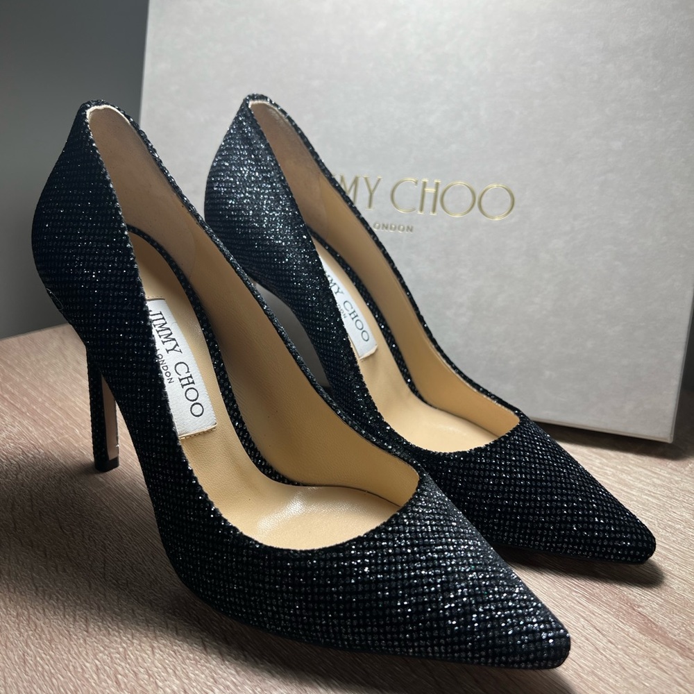 NWT Jimmy Choo Velvet Glitter Heels